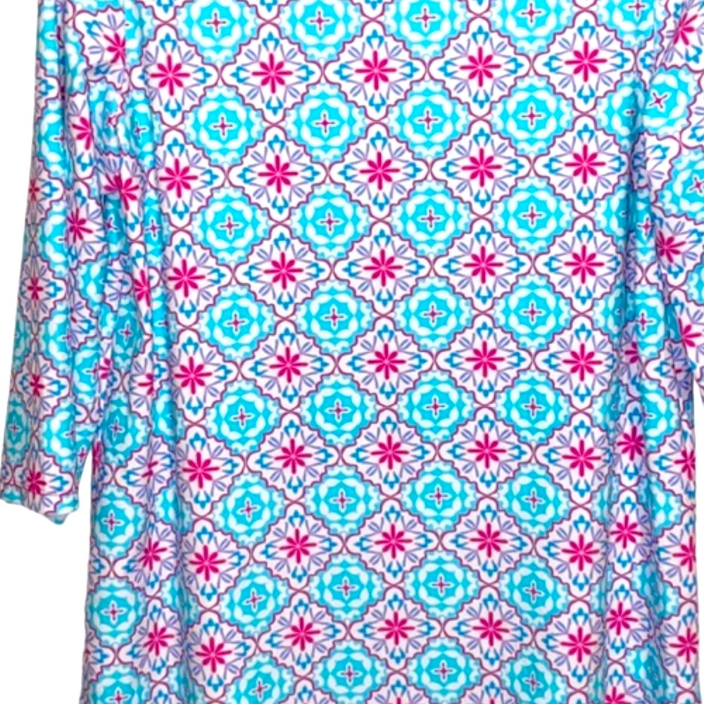 Aqua et Sol Dress Swim Cover up Womens X Large Geometric Print Nylon Spandex